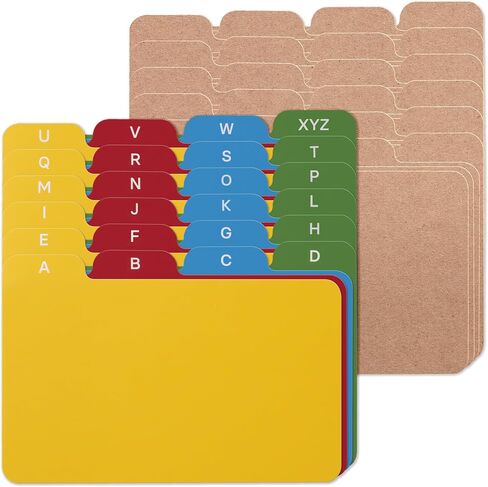 4x6 Index Card Alphabet Tab Dividers 24 pcs (White) in Saudi Arabia