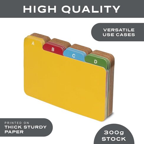 4x6 Index Card Alphabet Tab Dividers 24 pcs (White) in Saudi Arabia