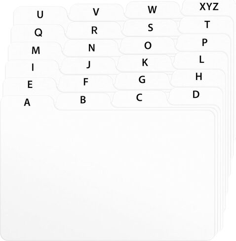 4x6 Index Card Alphabet Tab Dividers 24 pcs (White) in Saudi Arabia