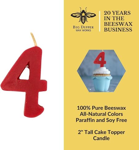 Big Dipper Wax يعمل شموعًا للكعكة ، رقم 3 ، شمعة عيد ميلاد ، 2 "شمعة شمع العسل 2" in Kuwait