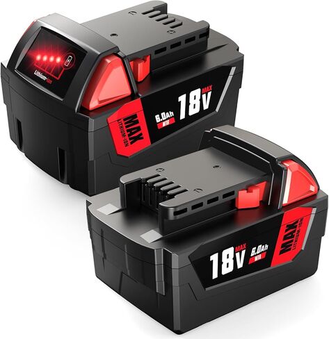YHR 4PACK 6.0AH 18V LITHIUM-ION BUSTION BATTION FOR MILWAUKEE M18 M18B 48-111111 48-11-1815 48-11-1820 48-11-1828 48-59-181 48-59-1850 48-1852 in Kuwait