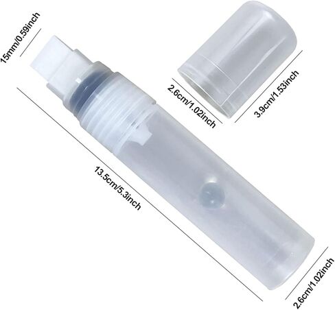 Refillable Paint Markers 2 Pcs/Pack 3mm Fine Tips - Clear Watercolor Brush Pens for Acrylic Permanent Paint Empty Markers for Watercolor Painting, Doodling, and DIY Art in Kuwait