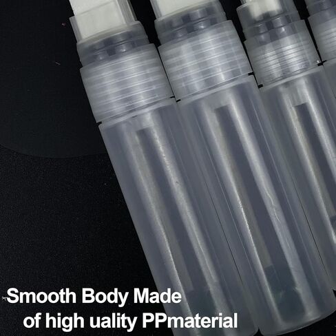 Refillable Paint Markers 2 Pcs/Pack 3mm Fine Tips - Clear Watercolor Brush Pens for Acrylic Permanent Paint Empty Markers for Watercolor Painting, Doodling, and DIY Art in Kuwait