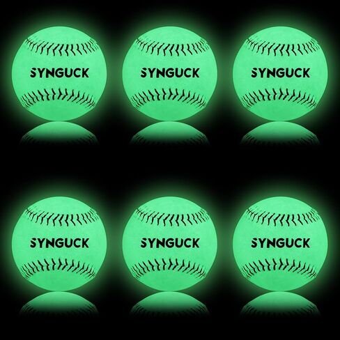 SYNGUCK Glow in The Dark Baseballs – Light Up Baseball Official Size | Glow Balls for Night Games, Practice, Gifts-Clear Acrylic Display Case in Kuwait