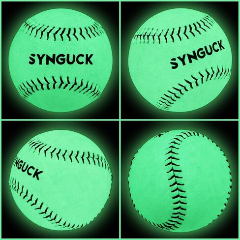 SYNGUCK Glow in The Dark Baseballs – Light Up Baseball Official Size | Glow Balls for Night Games, Practice, Gifts-Clear Acrylic Display Case in Kuwait