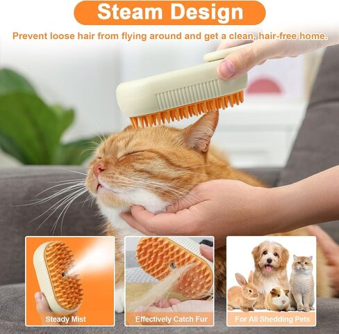 Nepfaivy Cat Steam Brush للتسلق - فرشاة القط البخارية للقطط الداخلية ، وفرشاة الكلاب البخارية القابلة لإعادة الشحن ، ومشط شعر رذاذ الحيوانات الأليفة للتدليك ، و spritz defur comb seist باخرة باخرة in Saudi Arabia