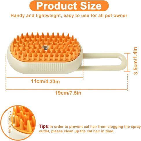 Nepfaivy Cat Steam Brush للتسلق - فرشاة القط البخارية للقطط الداخلية ، وفرشاة الكلاب البخارية القابلة لإعادة الشحن ، ومشط شعر رذاذ الحيوانات الأليفة للتدليك ، و spritz defur comb seist باخرة باخرة in Saudi Arabia