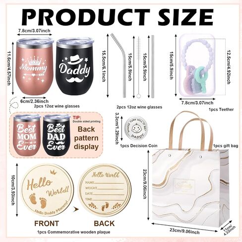New Mom Gifts for Women, Pregnancy Gifts for New Parents Gender Reveal Gift Baby Shower with Mommy and Dad Tumbler for Expecting Parents to Be, First Time Mom Gift in Saudi Arabia