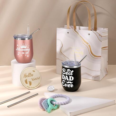 New Mom Gifts for Women, Pregnancy Gifts for New Parents Gender Reveal Gift Baby Shower with Mommy and Dad Tumbler for Expecting Parents to Be, First Time Mom Gift in Saudi Arabia
