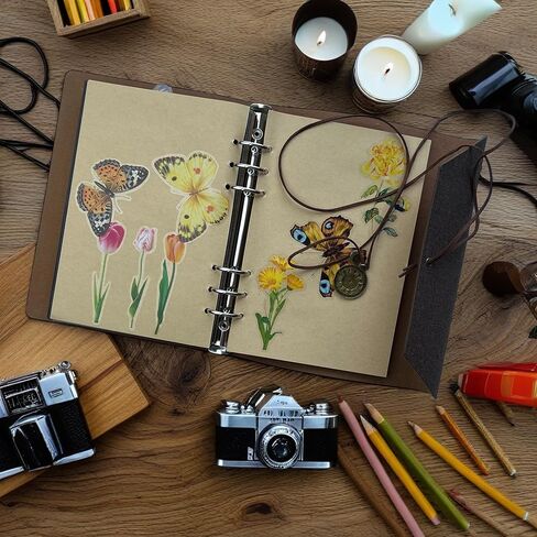 Transparent Flower Butterfly Sticker Set (240Pcs), PET Waterproof Resin Stickers, Self Adhesive Aesthetics Stickers for Adults to Make Cards, Envelopes, Gift Wraps, Scrapbooks, Notebooks (Nature1) in Saudi Arabia