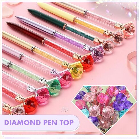 Zhehao 60 Pcs Diamond Pens, Crystal Glitter Bridal Shower Ballpoint Pens Set bulk Black Ink Rhinestone fancy gift for Women Students School Office Supplies Wedding Birthday Party Present in Kuwait