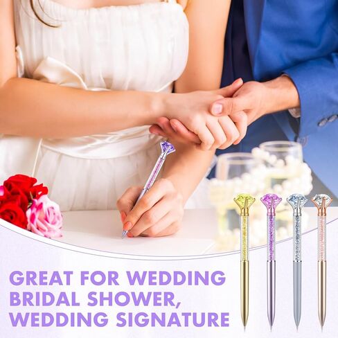 Zhehao 60 Pcs Diamond Pens, Crystal Glitter Bridal Shower Ballpoint Pens Set bulk Black Ink Rhinestone fancy gift for Women Students School Office Supplies Wedding Birthday Party Present in Kuwait