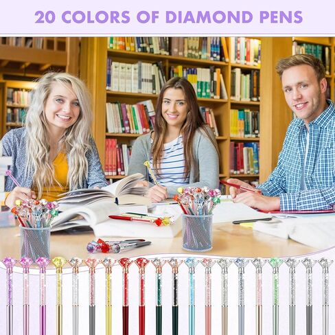 Zhehao 60 Pcs Diamond Pens, Crystal Glitter Bridal Shower Ballpoint Pens Set bulk Black Ink Rhinestone fancy gift for Women Students School Office Supplies Wedding Birthday Party Present in Kuwait