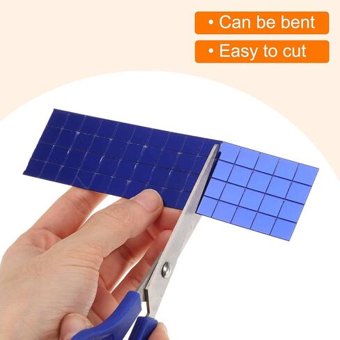 HARFINGTON 10 Sheet 4800 Pieces Self Adhesive Mirror Mosaic Tiles 5x5mm Small Square Mirror Tiles Sticker Disco Ball Stickers Mini Glass Tiles for DIY Craft Party Home Decoration, Blue in Saudi Arabia