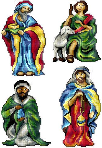 Crafting Spark Counted Cross-Stitch Kit on Plastic Canvas with Birth of Christ. Gorgeous Ornament 7.09x9.45 inches 155CS. Perfect for Embroidery & Needlework Amateurs in Kuwait