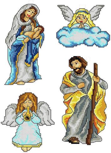 Crafting Spark Counted Cross-Stitch Kit on Plastic Canvas with Birth of Christ. Gorgeous Ornament 7.09x9.45 inches 155CS. Perfect for Embroidery & Needlework Amateurs in Kuwait