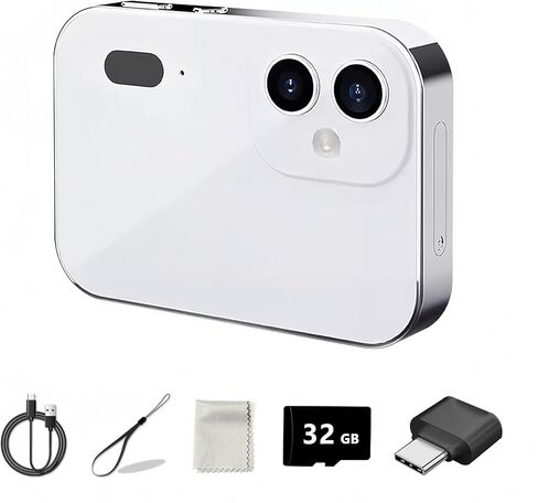D6 Digital Camera مع تركيز تلقائي وتسجيل فيديو 4K - كاميرا UHD مضغوطة 64 ميجابكسل ، تكبير رقمي 16x ، مكافحة الهزيمة ، تتضمن بطاقة 32 جيجابايت - للمراهقين والمبتدئين البالغين (أبيض) in Kuwait