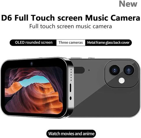 D6 Digital Camera مع تركيز تلقائي وتسجيل فيديو 4K - كاميرا UHD مضغوطة 64 ميجابكسل ، تكبير رقمي 16x ، مكافحة الهزيمة ، تتضمن بطاقة 32 جيجابايت - للمراهقين والمبتدئين البالغين (أبيض) in Kuwait