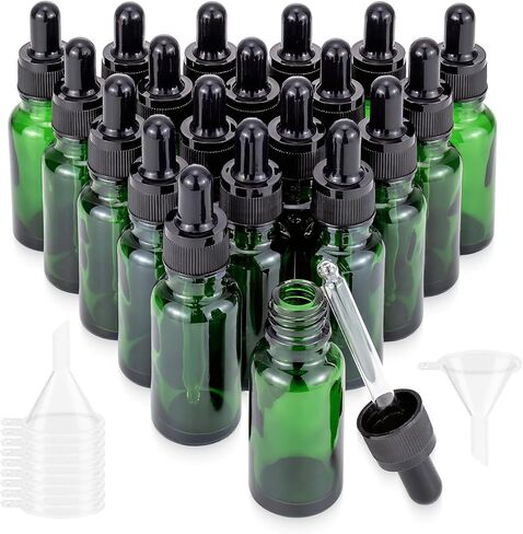 20 Pcs,2/3 Oz Dropper Bottle,Blue Glass Eye Dropper Bottle with 10 Funnels,20 Ml Tincture Bottles with Dropper,Pretty Finish,Leak-Proof Design, Stronger Suction for Essential Oil，Liquids,Perfume in Saudi Arabia