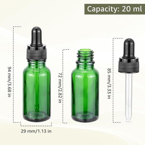 20 Pcs,2/3 Oz Dropper Bottle,Blue Glass Eye Dropper Bottle with 10 Funnels,20 Ml Tincture Bottles with Dropper,Pretty Finish,Leak-Proof Design, Stronger Suction for Essential Oil，Liquids,Perfume in Saudi Arabia