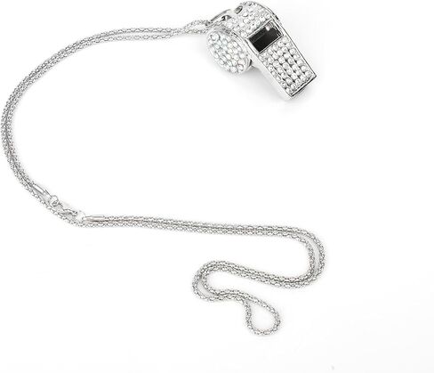 2pcs Bling Whistle, Metal Crystal Rhinestone Whistles Loud Crisp Sound Sports Whistle with Chain Lanyard Gifts for Teacher Referee Official Lifeguard Basketball Training (Gold, Pink) in Saudi Arabia