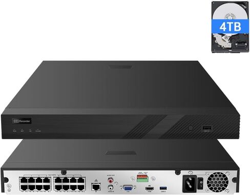 8 Channel PoE NVR IP Security Recorder, 4K Video & Audio, Supports 8CH 8MP Input, Built-in 2TB HDD – Ideal for Security Integrators (Guard Viewer App) in Kuwait