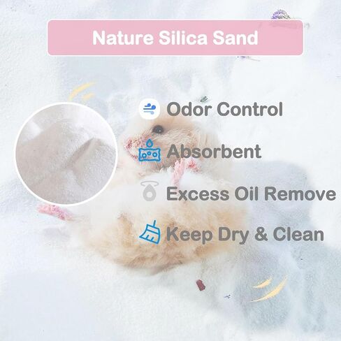 Meow & Woof Hamster Bath Sand ، 2.2 رطل رمال صحراوية خالية من الغبار من شينشيلاس ، جيربيل ، الفئران السورية ، خنزير غينيا ، حيوانات صغيرة من الفراش قفص الفراش in Kuwait