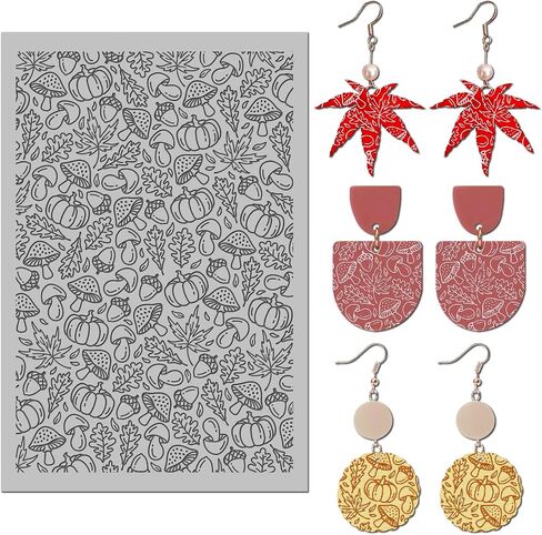 Arbuya Polymer Clay Sunflower Texture Sheets for Earring Jewelry Making, Clay Floral Texture Mat for Polymer Clay Projects Polymer Clay Stamps Earrings Tools in Saudi Arabia