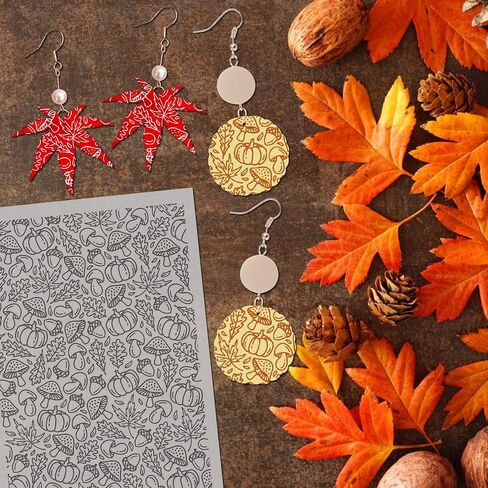 Arbuya Polymer Clay Sunflower Texture Sheets for Earring Jewelry Making, Clay Floral Texture Mat for Polymer Clay Projects Polymer Clay Stamps Earrings Tools in Saudi Arabia