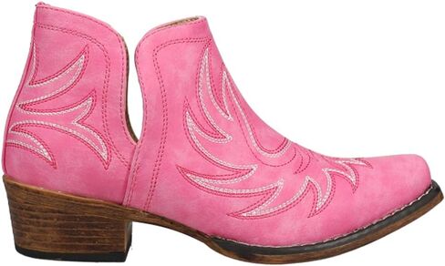 ROPER Womens Ava Embroidered Snip Toe Casual Boots Ankle Low Heel 1-2" - Black - Size 6.5 M in Saudi Arabia
