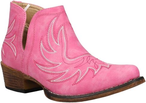 ROPER Womens Ava Embroidered Snip Toe Casual Boots Ankle Low Heel 1-2" - Black - Size 6.5 M in Saudi Arabia