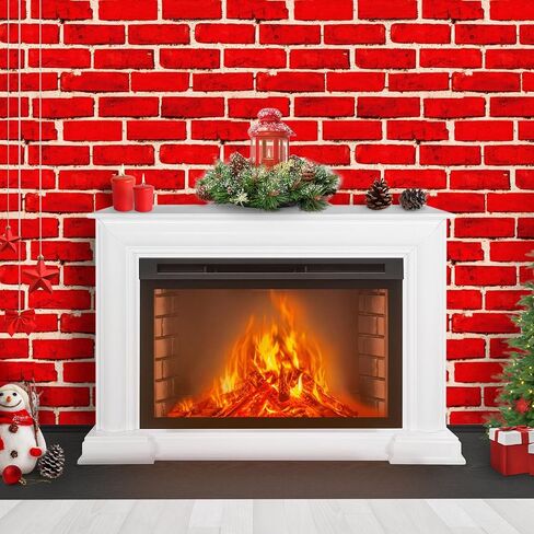 Tiamon 3 PCS Red Brick Tablecloths - Brick Sheet Stone Wall Plastic Table Cover or Backdrop Decorations for Christmas Holiday Party, Fireplaces, Chimneys, Photography Supplies, 54 x 108 Inches in Saudi Arabia