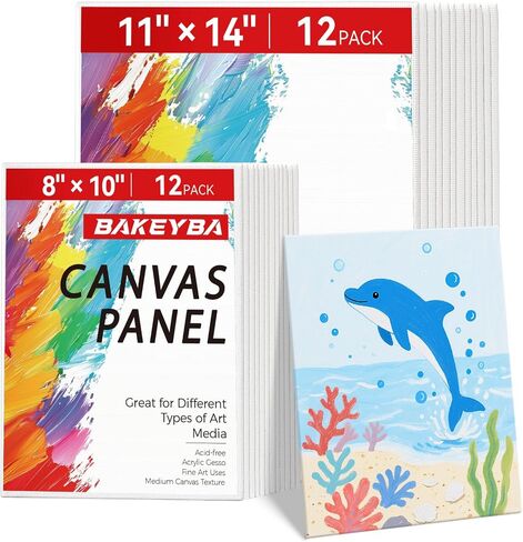 لوحات قماش 11x14 ، 12x12 ، 12x16inch 9 لوحة اللوحة اللوحة للمبتدئين- 100 ٪ من القطن للطلاء المائي بالزيت الأكريليكي in Kuwait