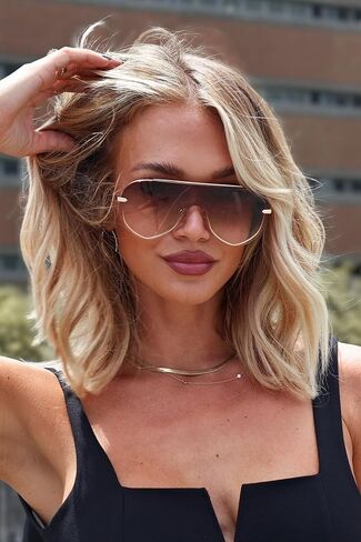 DIFF Imani Designer Oversized Shield Sunglasses for Women UV400 Protection in Saudi Arabia