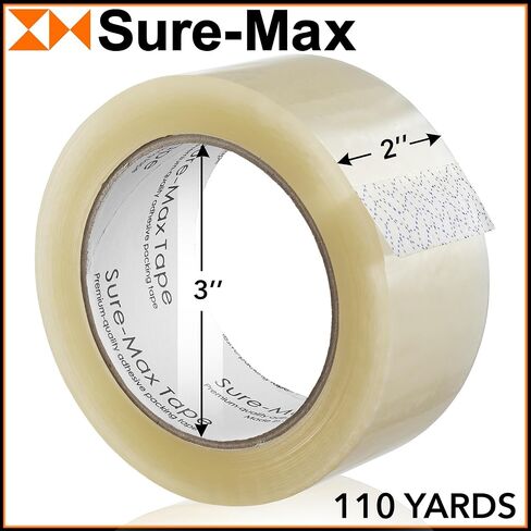شريط التعبئة Craton Sure -Max Premium 1.8 Mil 330 قدم (110 ياردة) - Clear - 4 حالات (إجمالي 144 لفائف) in Kuwait
