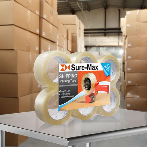 شريط التعبئة Craton Sure -Max Premium 1.8 Mil 330 قدم (110 ياردة) - Clear - 4 حالات (إجمالي 144 لفائف) in Kuwait