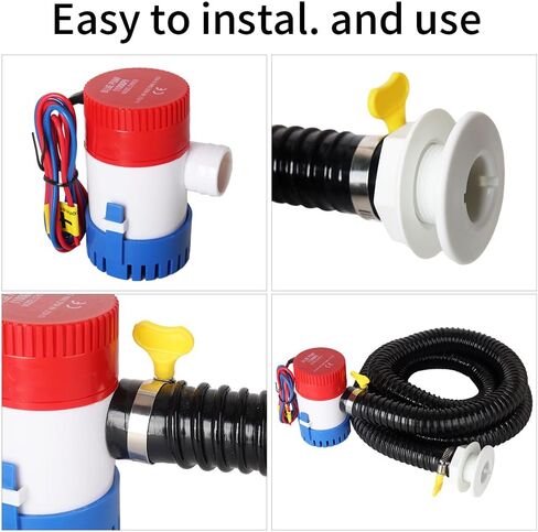 طقم السباكة ديا 1-1/8 بوصة ، مجموعة تركيب خرطوم مضخة بيلج ، خرطوم مضخة بيلج 6.5 قدم ، 2 مشابك من الفولاذ المقاوم للصدأ وتركيب من قبل الهيكل in Kuwait