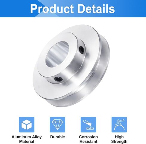 Uxcell 2pcs بكرة أخدود مفردة ، 7 ملم ثابتة التجويف الثابت 30 مم قطرها الألياف البنية الميكانيكية الألومنيوم مع وجع سداسي لحزام بو بو 6 ملم بو in Saudi Arabia
