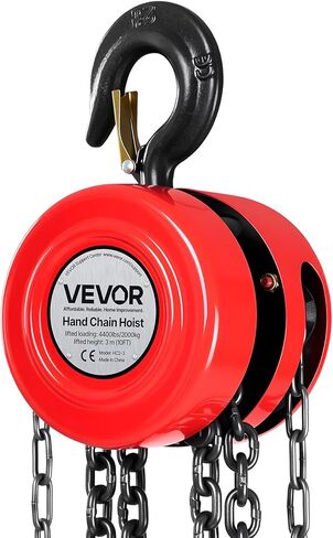 VEVOR Hand Chain Hoist, 1 Ton 2200 lbs Capacity, Manual Chain Block with Upgrade G70 Galvanized Chain, 10 ft Lifting Height, Heavy Duty Pulley Hoist for Garage Warehouse Automotive Machinery, Red in Saudi Arabia