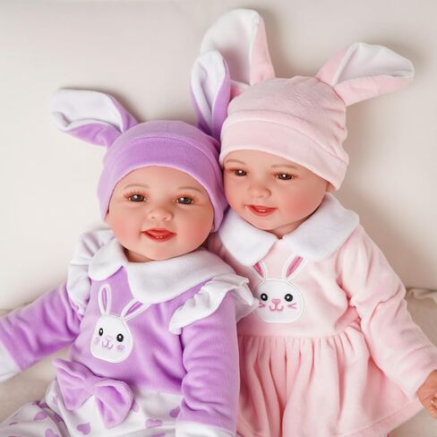 Babeside Baby Dolls Twins - 17 '' لطيف الجسم الناعم واقعية واقعية التوأم دمى الحياة الحقيقية طفلة وصبي مع إكسسوارات لهدايا الأطفال البالغة من العمر 3 سنوات ، تظاهر اللعب ، مجموعة in Kuwait