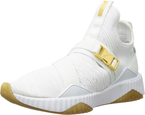 PUMA Women's Defy Mid Sneaker ، Gold Puma White-Metallic Gold ، 9 in Kuwait