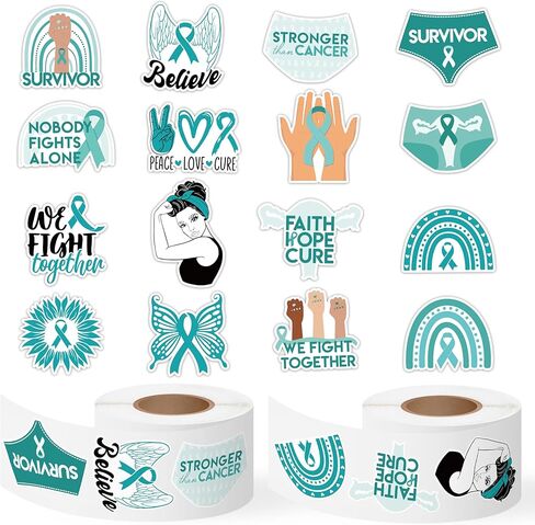 Mental Health Awareness Stickers - 1000pcs(2 Roll)Green Ribbon Mental Health Awareness Month Sticker Rolls Educational Giftwrap Kids' Self-Adhesive bullet journal Scrapbook Waterbottle Laptop in Saudi Arabia