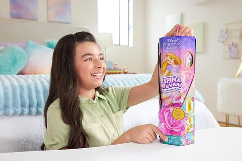 Mattel Disney Frozen Anna Fashion Doll Set, Spin & Reveal with 11 Surprises Including 5 Accessories, 5 Stickers & Play Scene, Inspired by Disney Movie in Kuwait