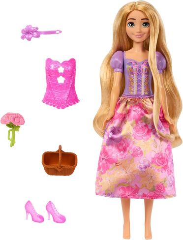 Mattel Disney Frozen Anna Fashion Doll Set, Spin & Reveal with 11 Surprises Including 5 Accessories, 5 Stickers & Play Scene, Inspired by Disney Movie in Kuwait