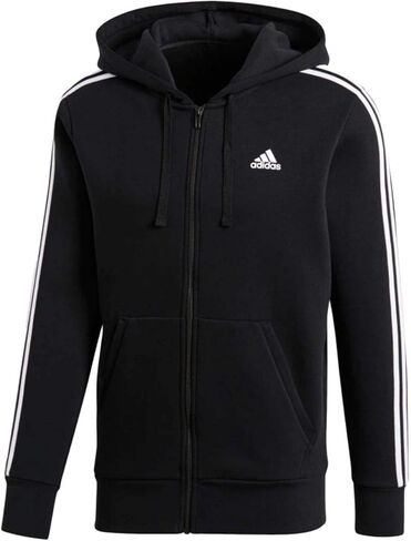 adidas Men's Essentials 3-Stripe Full Zip Fleece Hoodie in Saudi Arabia
