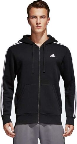 adidas Men's Essentials 3-Stripe Full Zip Fleece Hoodie in Saudi Arabia