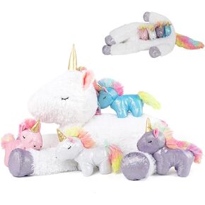 Tezituor 43in Giant Rainbow Pink Unicorn Pillow - Toy Face Plush Toy for Kids and Teens لأعياد الميلاد ، عيد الميلاد ، عيد الحب | ديكور فريد لغرف النوم in Kuwait