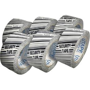 تعبئة العبث واضحة لافتات الأمن الشريط الختم 2 بوصات × 55 ياردة طويلة شحن التغليف الشحن الشحن 6 لفات 330 ياردة شريط قوي لصناديق نقل ومستلزمات متحركة in Kuwait