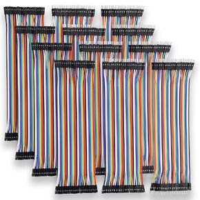 120pcs Breadboard Dupont Wire Kit with 2.54mm Gender Changer Pins - 40pin Male to Female, M-M, F-F Jumper Wires for Arduino Projects ESP32 with Storage Box in Kuwait