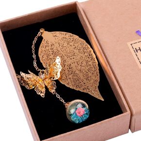 Toirxarn Gold Bookmark with Butterfly Charm - Elegant Bookmarks for Women, Book Lovers Gifts, Book Marker for Reading, Teacher Appreciation Gifts, Unique Birthday Gifts, Stocking Stuffers in Kuwait